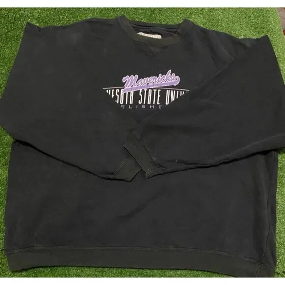 Vintage Minnesota State Mavericks sweatshirt mens 2XL black oversize crewneck - Picture 4 of 11